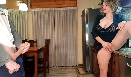 The fat stepmother let her stepsons stone shaft into the anal