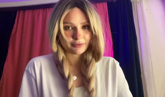 Russian blonde is ready to ride her new neighbors dick