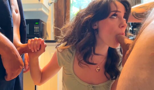 A young chick tried MFM sex with double penetration