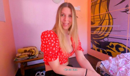 Russian stepsister sucks a strong shaft with appetite