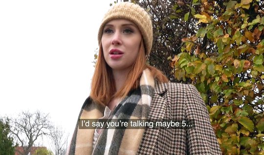Redhead girl during a pick-up succumbed to temptation and had sex on camera