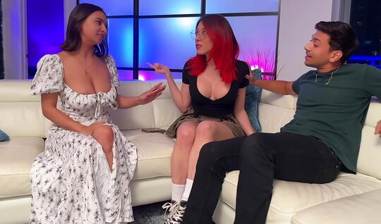 Girl with large milking organized a steep triplet