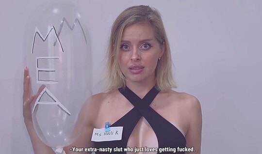 Russian chick knows how to give a very deep blowjob