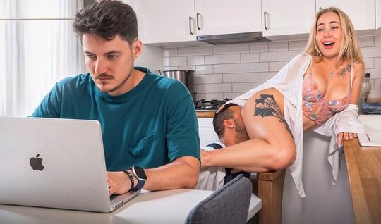 Russian bitch cheated with a plumber behind her boyfriends back