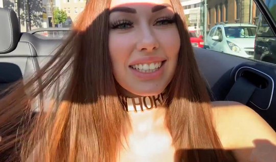In nature, the beauty is not averse to fuck in the car and take a lot of cum