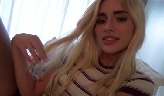 A slender blonde gave a blowjob and framed holes for home sex in the first person