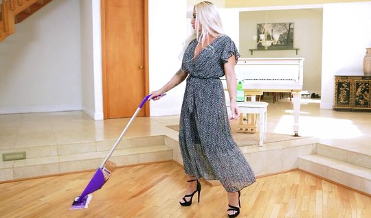 POV tattooed mom spreads her legs for sex on the couch