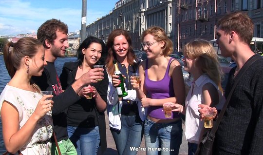 Russian students celebrated graduation with a noisy orgy