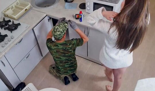 Russian woman cheated on her husband with a cute plumber