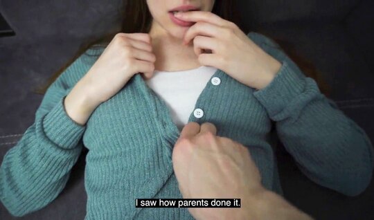 Russian prude still spread her legs in front of a guy