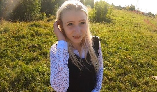 Russian chick seduced by a pickup truck and sucked in nature