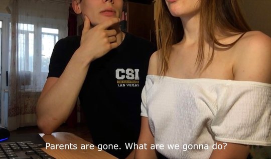 A young Russian girl sweetly sucks a friends penis